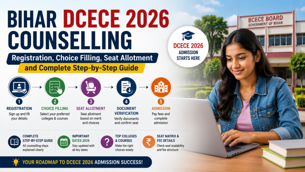 Bihar DCECE 2026 counselling process steps bceceboard.bihar.gov.in seat allotment choice filling government polytechnic Bihar